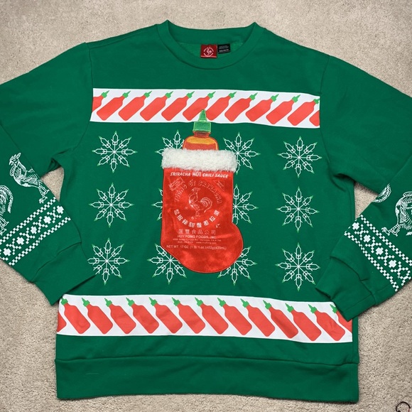 Ugly Christmas Sweater Sweaters - SRIRACHA HOT CHILI SAUCE  - Ugly Christmas Sweater